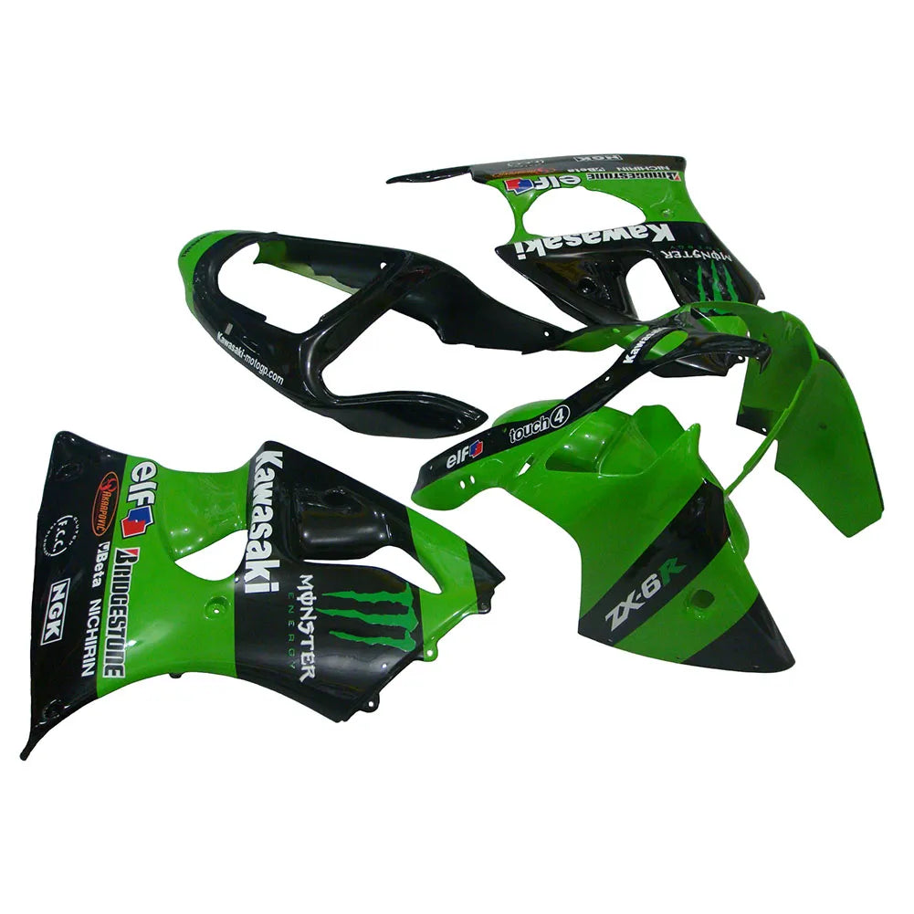 Kawasaki ZX-6R / 636 2000-2002 Green Monster Edition tail section fairing side view