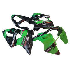 Kawasaki ZX-6R / 636 2000-2002 Green Monster Edition fairing kit left side view