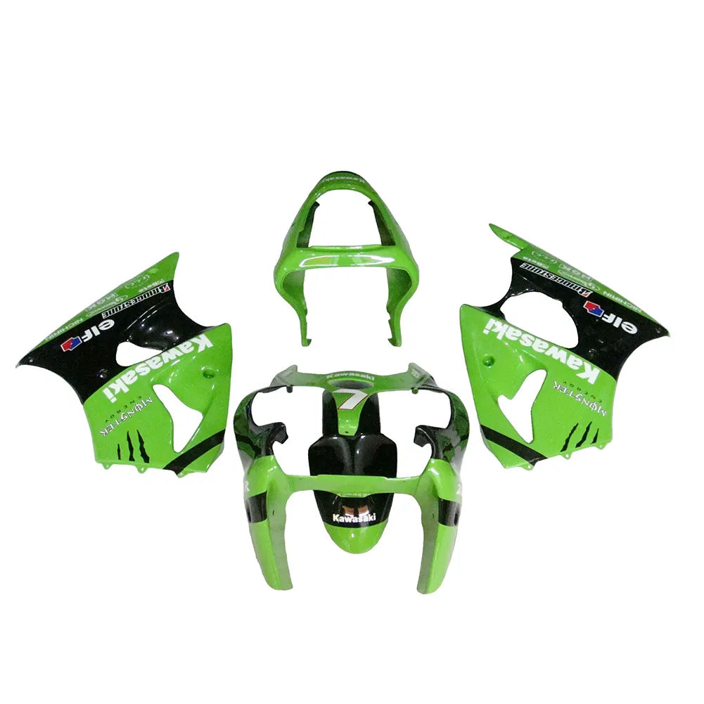 Kawasaki ZX-6R / 636 2000-2002 Green and Black Monster Edition fairing kit front view