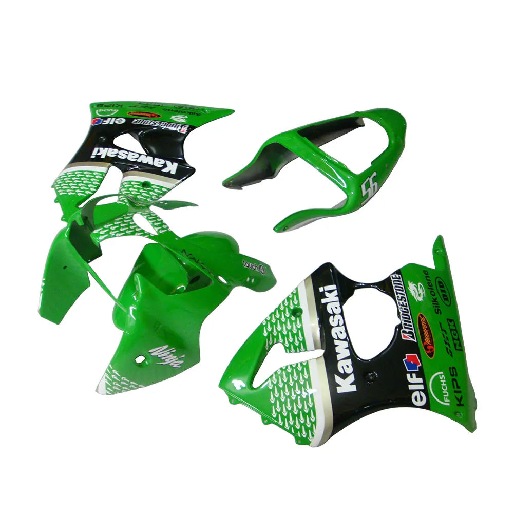 Kawasaki ZX-6R / 636 2000-2002 Green full fairing kit set view