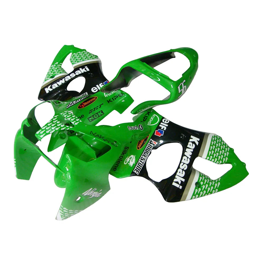 Kawasaki ZX-6R / 636 2000-2002 Green tail section fairing detail view 1