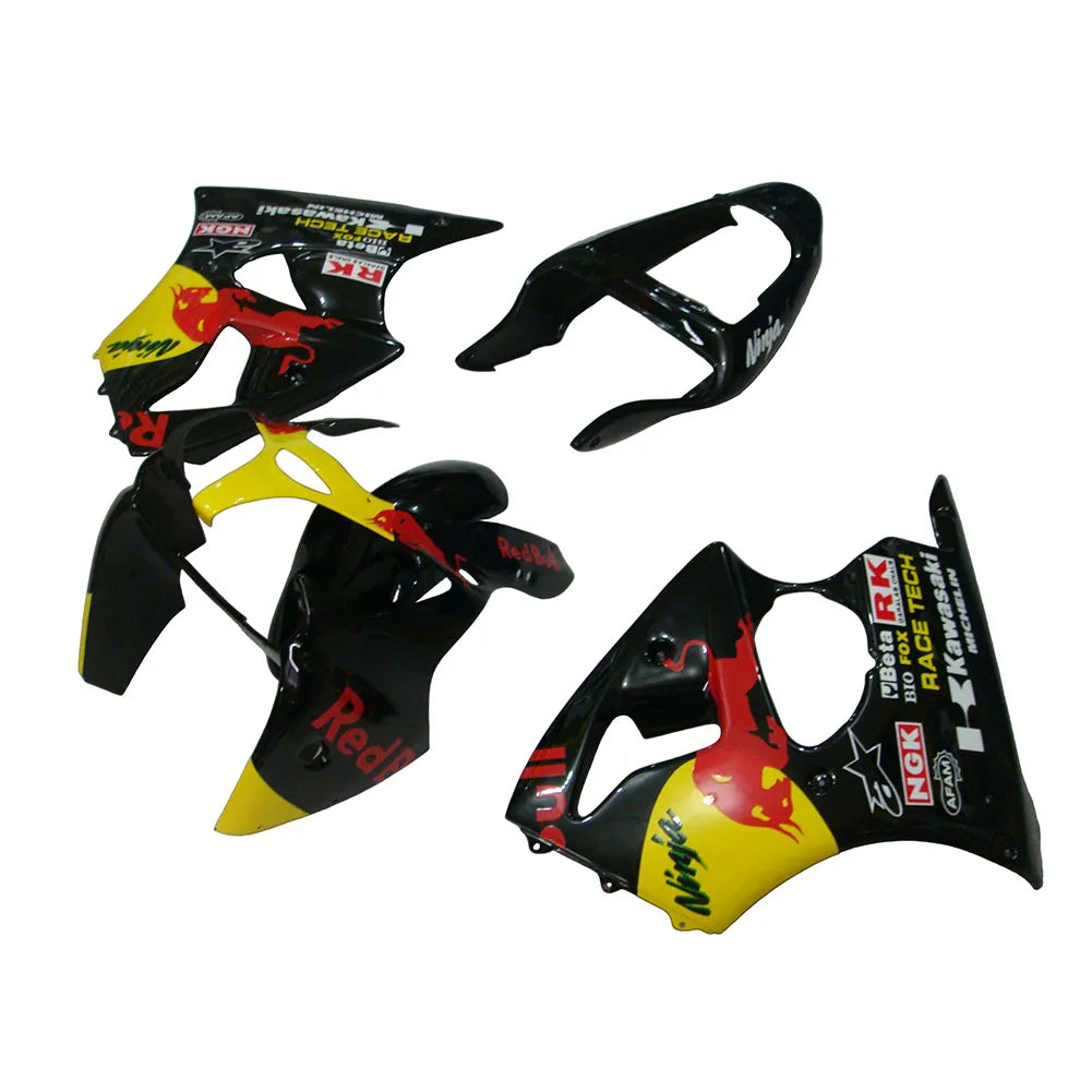 Kawasaki ZX-6R / 636 2000-2002 Black Bull Edition fairing kit left side view