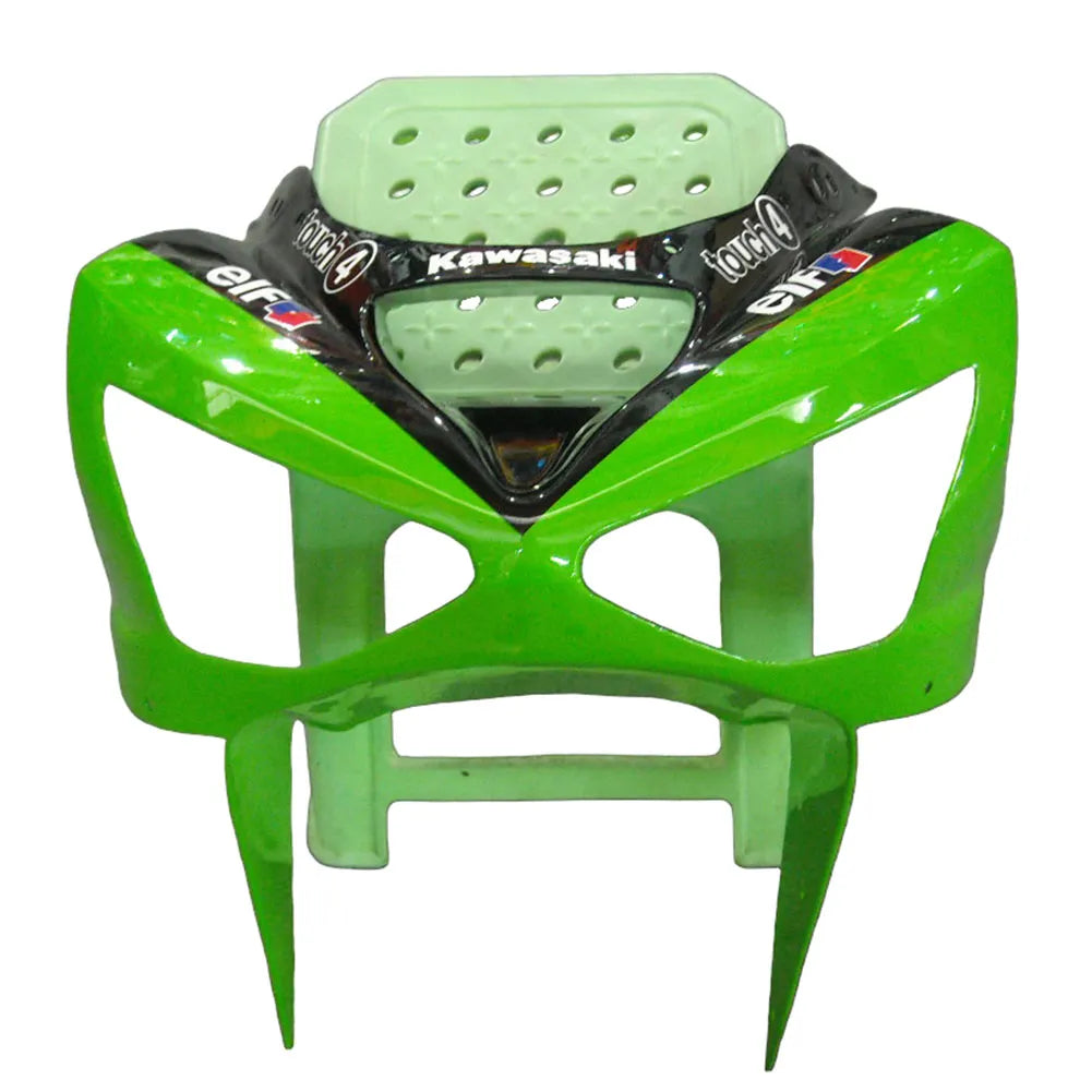Kawasaki ZX-6R / 636 2003-2004 Green and Black with Logos tail section fairing detail view 5