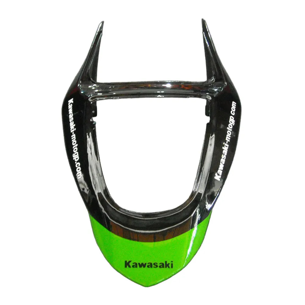 Kawasaki ZX-6R / 636 2003-2004 Green and Black with Logos tail section fairing detail view 2