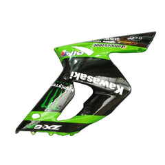 Kawasaki ZX-6R / 636 2003-2004 Green and Black with Logos tail section fairing side view