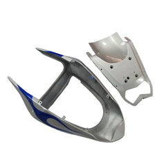 Kawasaki ZX-6R / 636 2003-2004 Silver, Blue, and Flame tail section fairing detail view 1
