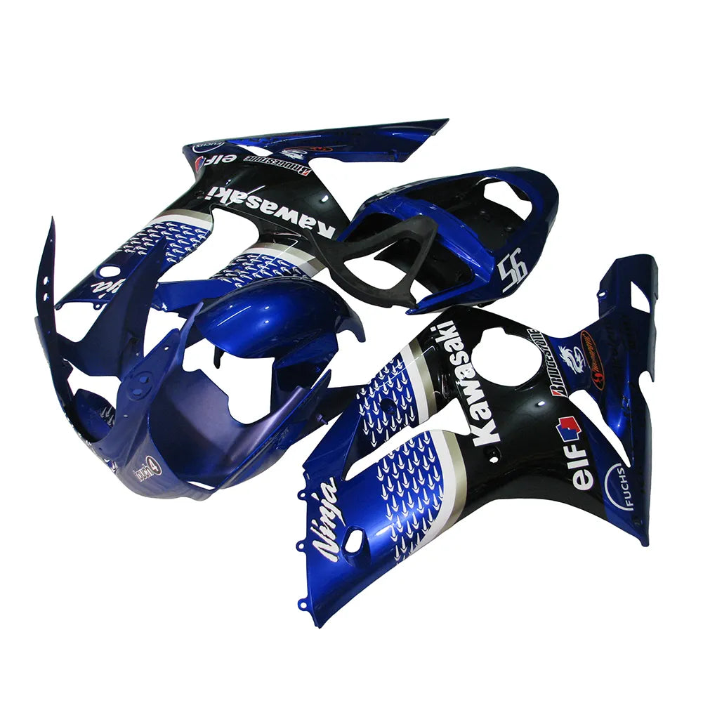 Kawasaki ZX-6R / 636 2003-2004 White Raindrop Edition full fairing kit set view