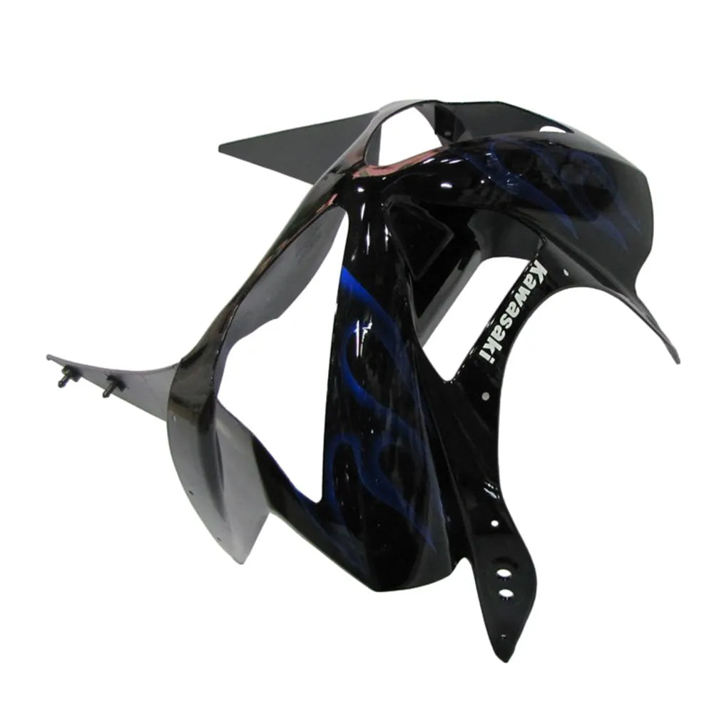 Kawasaki ZX-6R / 636 2003-2004 Black and Blue tail section fairing detail view 1