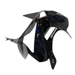 Kawasaki ZX-6R / 636 2003-2004 Black and Blue tail section fairing detail view 1