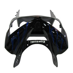 Kawasaki ZX-6R / 636 2003-2004 Black and Blue tail section fairing side view