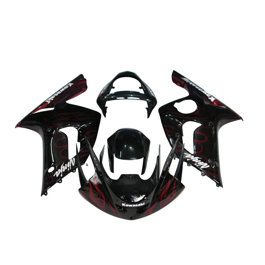Kawasaki ZX-6R / 636 2003-2004 Red Flame fairing kit front view