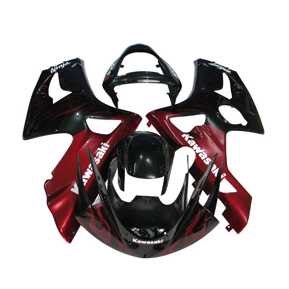 Kawasaki ZX-6R / 636 2003-2004 Red Flame tail section fairing rear view