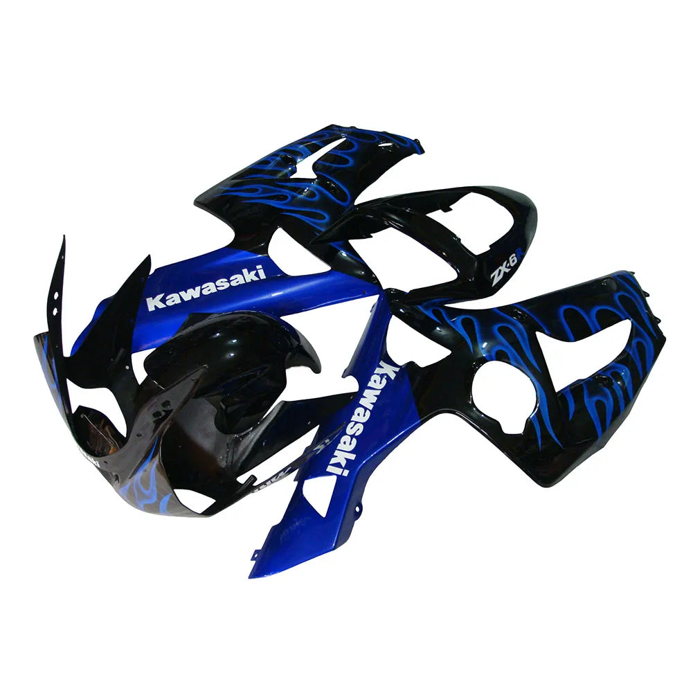 Kawasaki ZX-6R / 636 2003-2004 Blue Flame tail section fairing side view