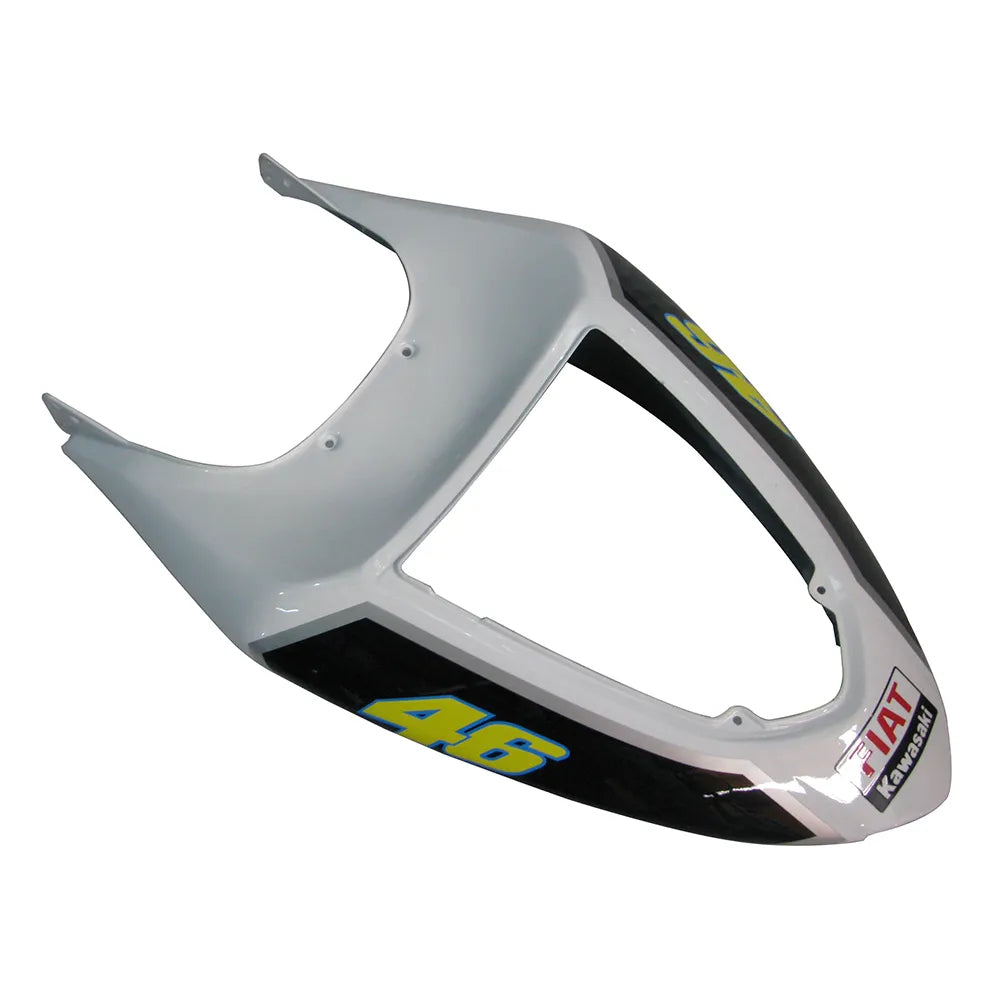 Kawasaki ZX-6R / 636 2005-2006 Blue, White, and Black No 46 tail section fairing detail view 6