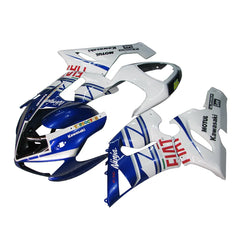 Kawasaki ZX-6R / 636 2005-2006 Blue, White, and Black No 46 full fairing kit set view