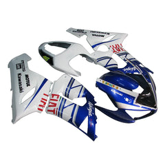 Kawasaki ZX-6R / 636 2005-2006 Blue, White, and Black No 46 fairing kit left side view