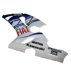 Kawasaki ZX-6R / 636 2005-2006 Blue, White, and Black No 46 tail section fairing side view