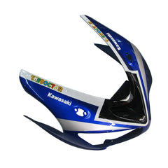 Kawasaki ZX-6R / 636 2005-2006 Blue, White, and Black No 46 tail section fairing detail view 2