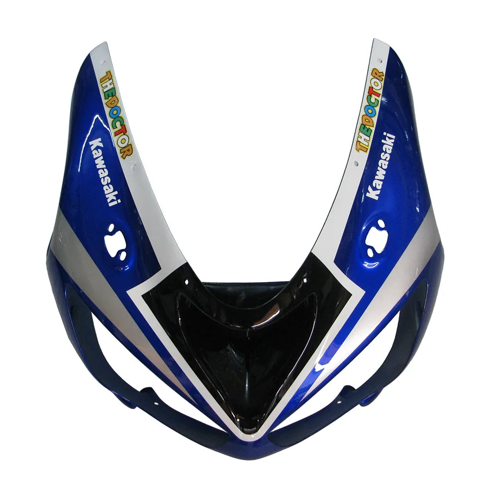Kawasaki ZX-6R / 636 2005-2006 Blue, White, and Black No 46 tail section fairing detail view 1