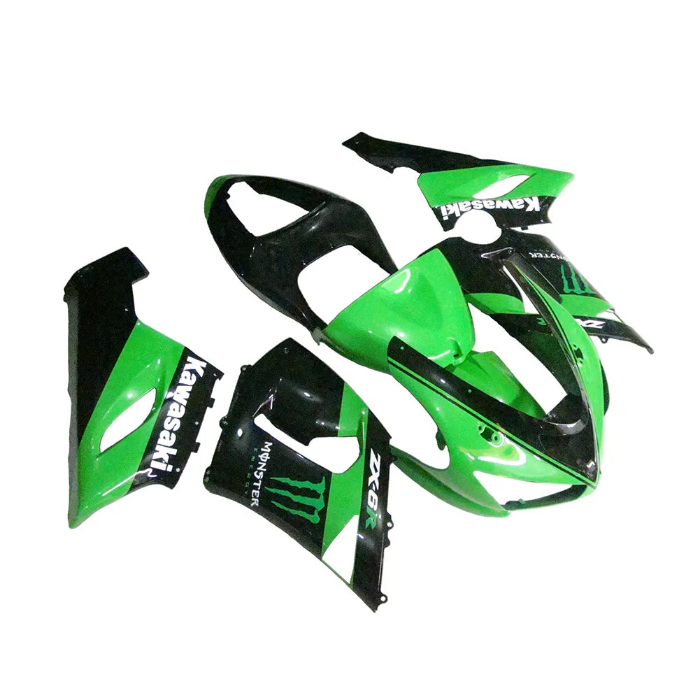 Kawasaki ZX-6R / 636 2005-2006 Green Monster Edition B fairing kit left side view