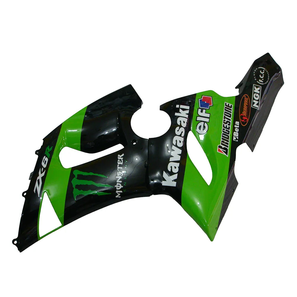 Kawasaki ZX-6R / 636 2005-2006 Green Monster Edition C tail section fairing detail view 4