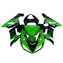 Kawasaki ZX-6R / 636 2005-2006 Green Monster Edition D full fairing kit set view