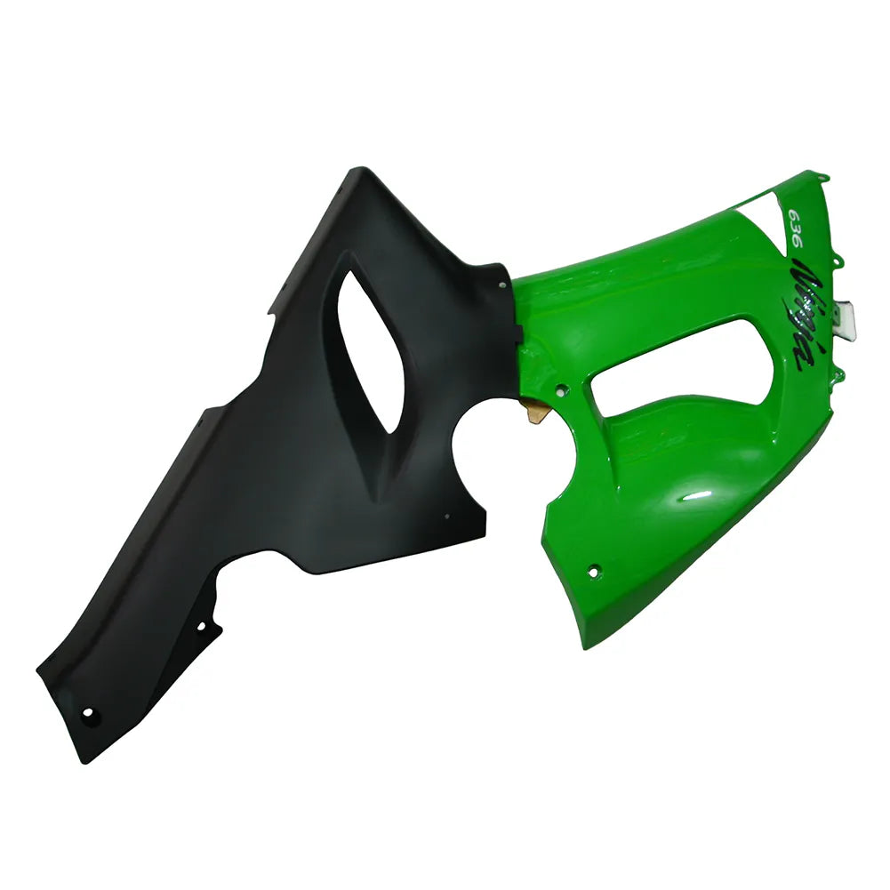 Kawasaki ZX-6R / 636 2005-2006 Green and Black Style A tail section fairing detail view 2