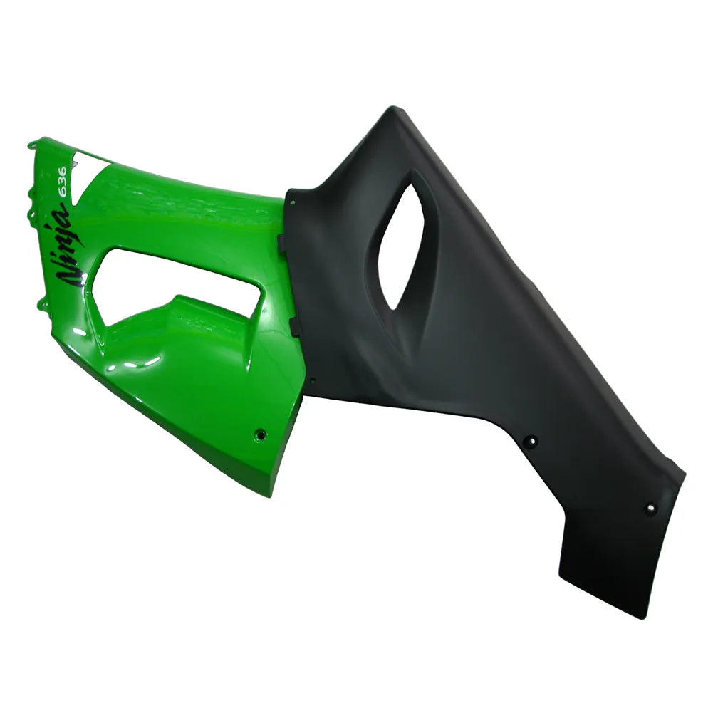 Kawasaki ZX-6R / 636 2005-2006 Green and Black Style A tail section fairing detail view 3