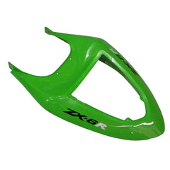 Kawasaki ZX-6R / 636 2005-2006 Green and Black Style B tail section fairing detail view 6