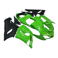 Kawasaki ZX-6R / 636 2005-2006 Green and Black Style B full fairing kit set view