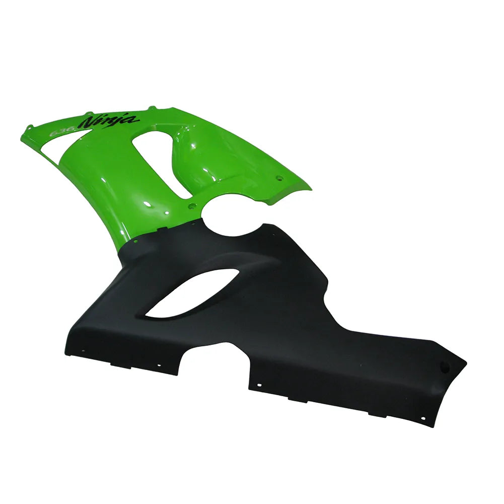 Kawasaki ZX-6R / 636 2005-2006 Green and Black Style B tail section fairing rear view