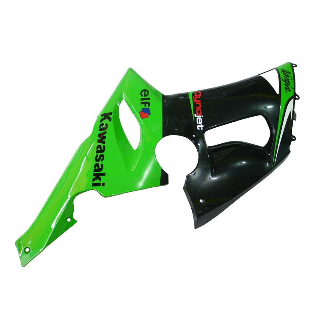 Kawasaki ZX-6R / 636 2005-2006 Green and Black with Logos fairing kit detail detail view 7