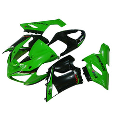 Kawasaki ZX-6R / 636 2005-2006 Green and Black with Logos fairing kit detail detail view 4
