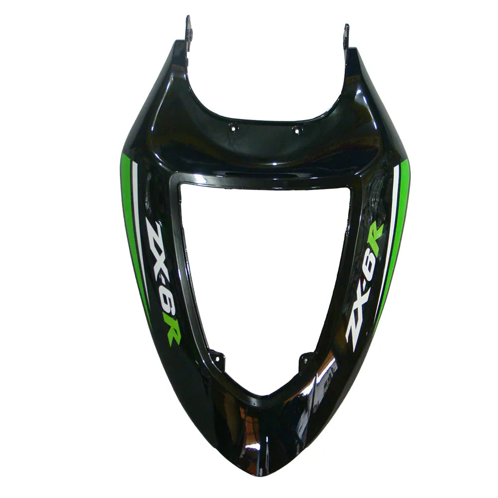 Kawasaki ZX-6R / 636 2005-2006 Green and Black with Logos fairing kit detail detail view 17