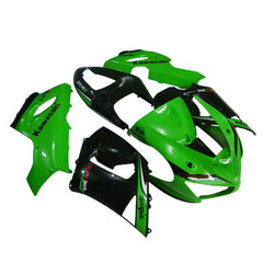 Kawasaki ZX-6R / 636 2005-2006 Green and Black with Logos fairing kit detail detail view 5