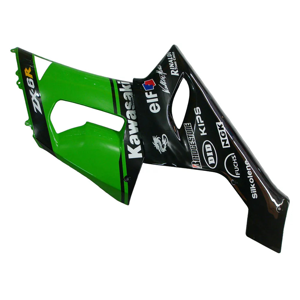 Kawasaki ZX-6R / 636 2005-2006 Green and Black No 76 fairing kit detail detail view 8