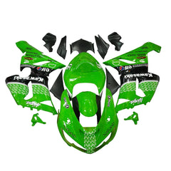 Kawasaki ZX-6R / 636 2005-2006 Green, Black, and White Raindrop Edition fairing kit front view