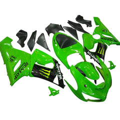Kawasaki ZX-6R / 636 2005-2006 Green, Black, and Green Monster Edition A fairing kit left side view