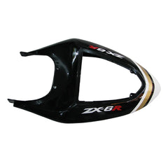 Kawasaki ZX-6R / 636 2005-2006 Black and White Lucky Strike Edition with Logos tail section fairing detail view 11