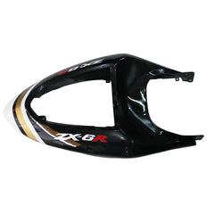 Kawasaki ZX-6R / 636 2005-2006 Black and White Lucky Strike Edition with Logos tail section fairing detail view 12