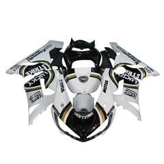 Kawasaki ZX-6R / 636 2005-2006 Black and White Lucky Strike Edition with Logos fairing kit front view