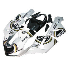 Kawasaki ZX-6R / 636 2005-2006 Black and White Lucky Strike Edition with Logos tail section fairing detail view 1