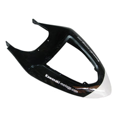 Kawasaki ZX-6R / 636 2005-2006 Black, White, and Green Monster Edition with Logos tail section fairing detail view 12