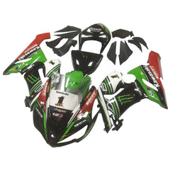 Kawasaki ZX-6R / 636 2005-2006 Black, Red, and Green Monster Edition full fairing kit set view