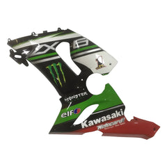 Kawasaki ZX-6R / 636 2005-2006 Black, Red, and Green Monster Edition tail section fairing rear view