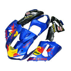 Kawasaki ZX-6R / 636 2005-2006 Black, Yellow, and Red Bull Edition tail section fairing detail view 1