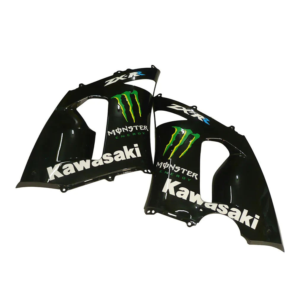 Kawasaki ZX-6R / 636 2005-2006 Black and Green Monster Edition tail section fairing detail view 5