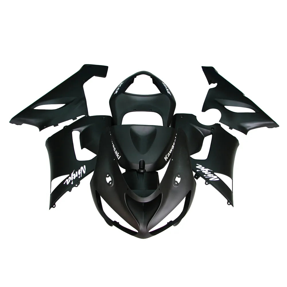 Kawasaki ZX-6R / 636 2005-2006 Matte Black fairing kit detail detail view 1
