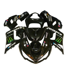 Kawasaki ZX-6R / 636 2005-2006 Black and Green Monster Edition tail section fairing rear view