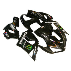 Kawasaki ZX-6R / 636 2005-2006 Black and Green Monster Edition tail section fairing detail view 1